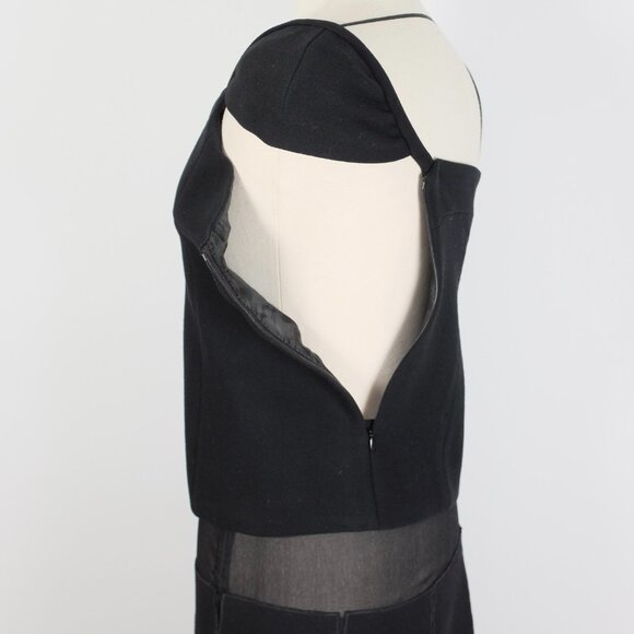 Y2K 90s PRADA dress 2 piece top skirt 44 US Small black sheer panels vintage - Picture 13 of 16
